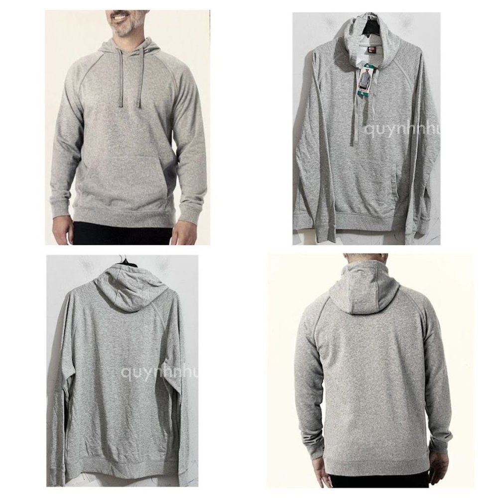 NWT 32 Degrees Heat Men's French Terry Long Sleeve Hoodie Sweatshirt  IN GRAY